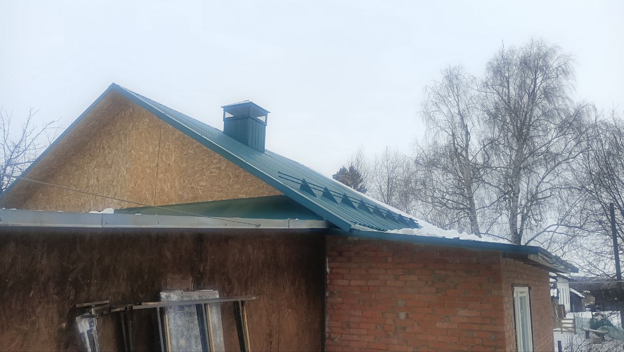 Зелёная крыша + кирпичные стены